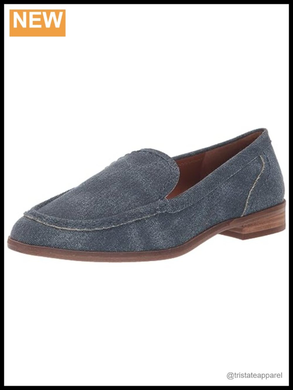 Textile Flat Loafer Slip On Almond Toe Casual Shoe